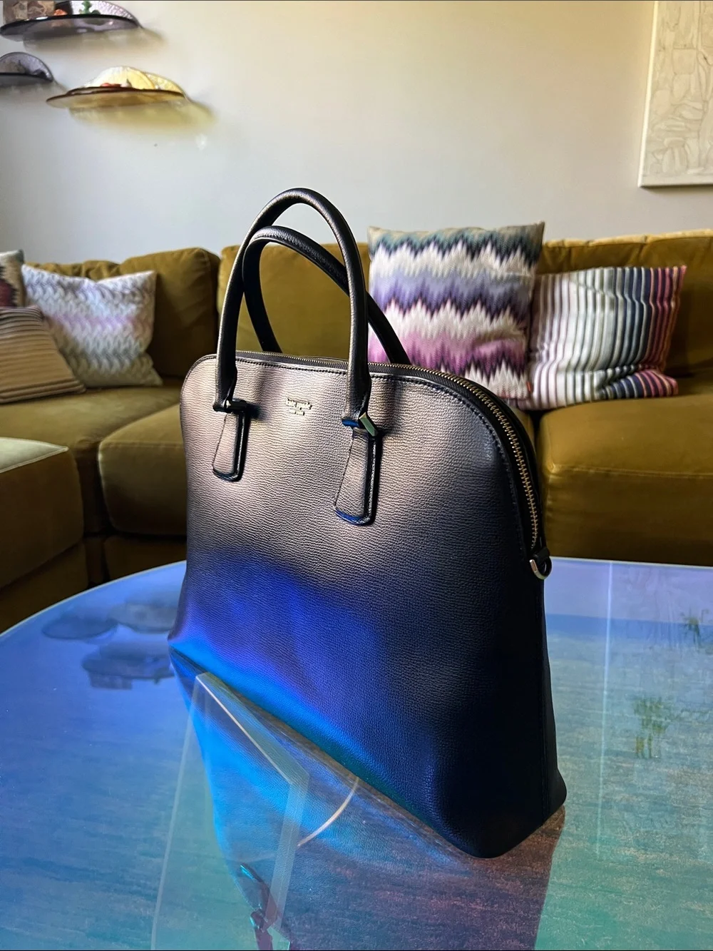 kate spade bag black leather dome satchel handbag